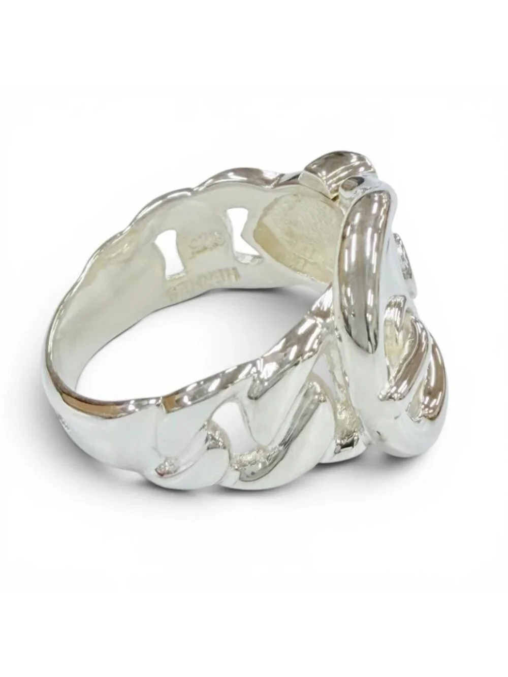 Hermes Vintage Book le Cellier Ring 925 Silver